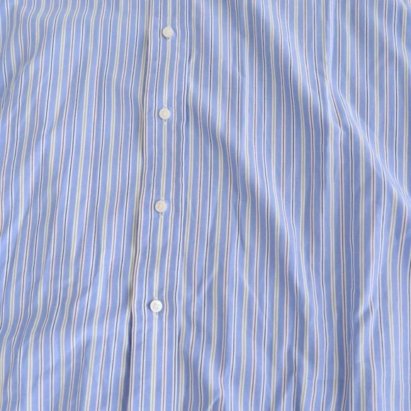 Vintage Burberry London Blue Stripe Button Down made in USA Dress Shirt - Picture 8 of 14